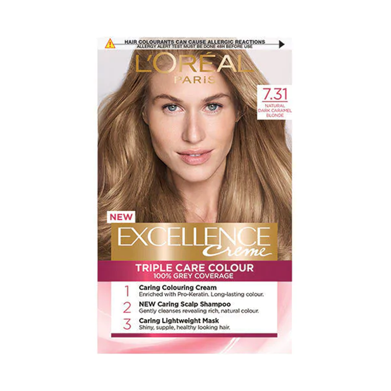 کیت رنگ مو لورآل مدل Excellence شماره 7.31 - بلوند با انعکاس طلایی