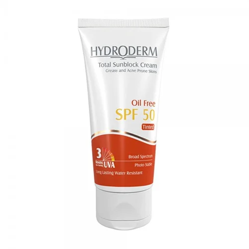 ضد آفتاب رنگی فاقد چربی SPF50 هیدرودرم - بژ متوسط